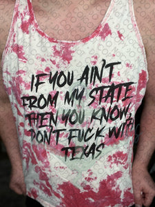 RTS Adult 2XL Marble Bleach Red Red Tank Don't Fuck With Texas