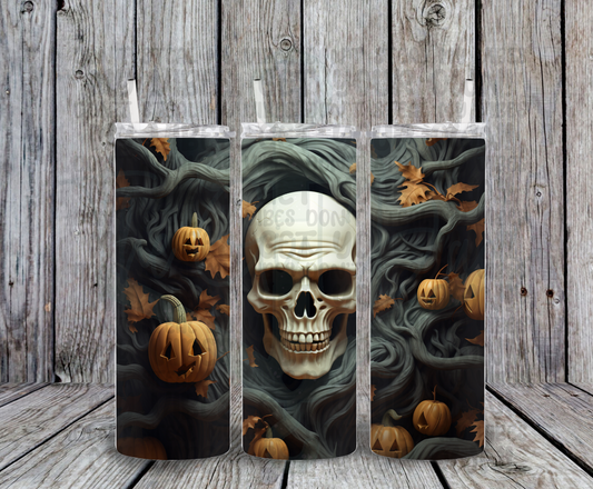 AI 3D Skull & Pumpkins Drinkware