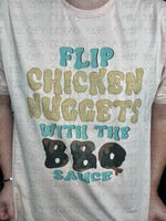 Flip Chicken Nuggets With The BBQ Sauce Top Design