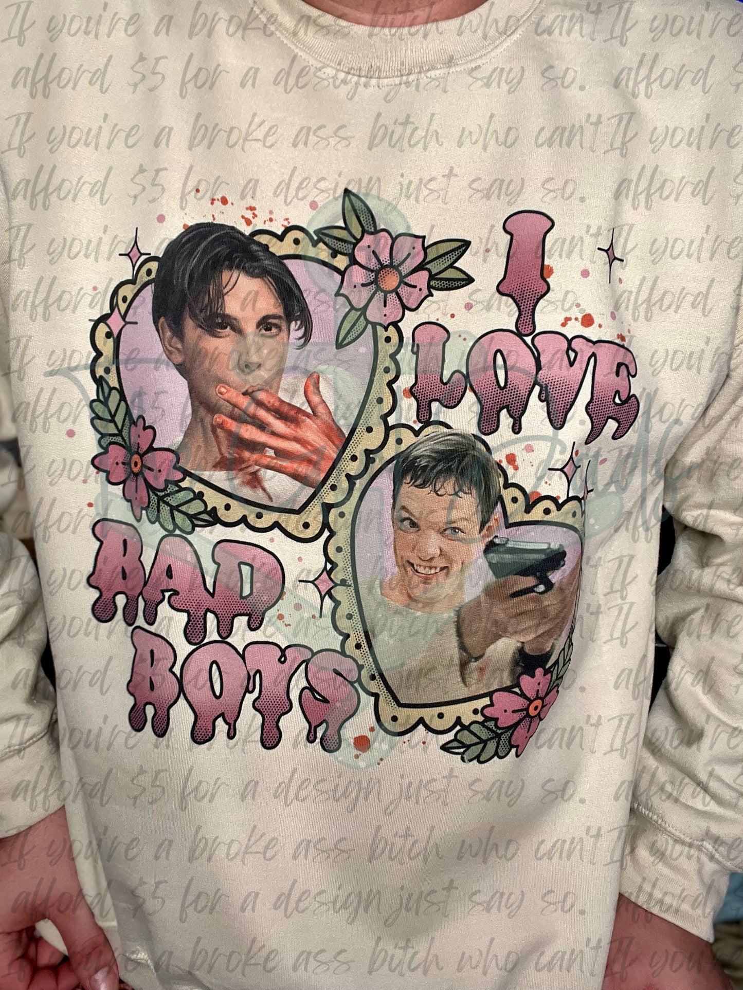 I Love Bad Boys Front & Back Top Design