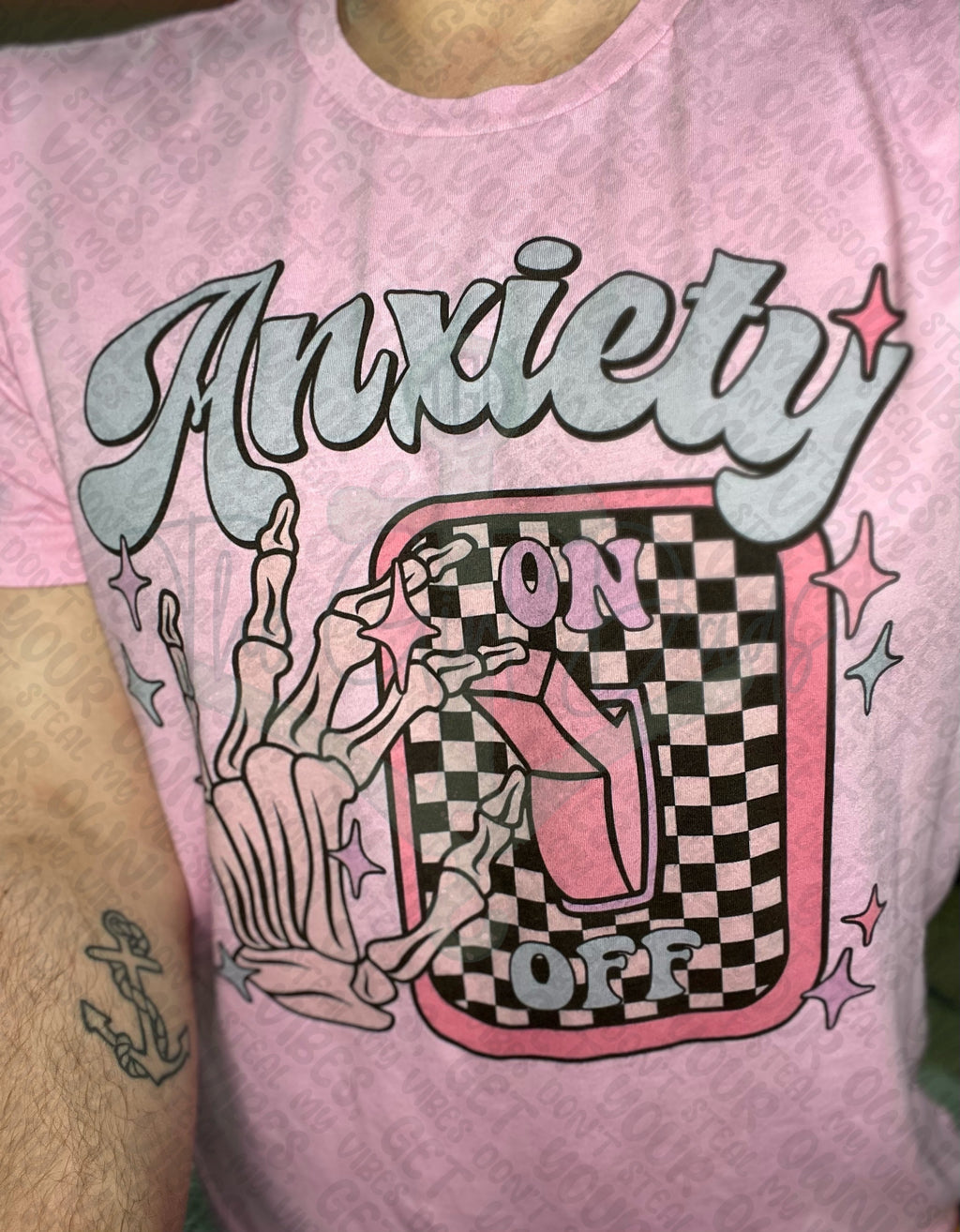 Anxiety On Checkered Top Design