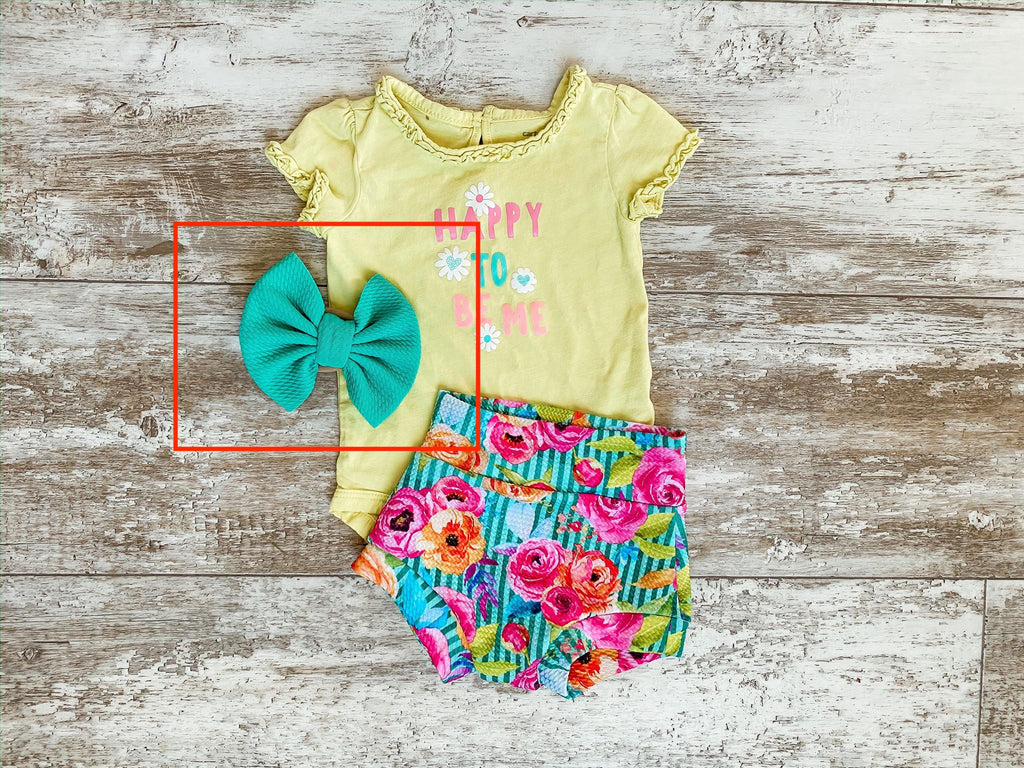 Turquoise Dahlias Bow + Mommy Options