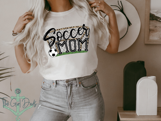 Soccer Mom Leopard Goal Top Design