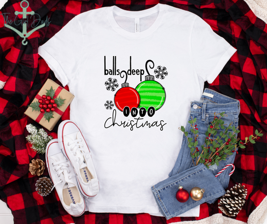 Balls Deep into Christmas Top Design