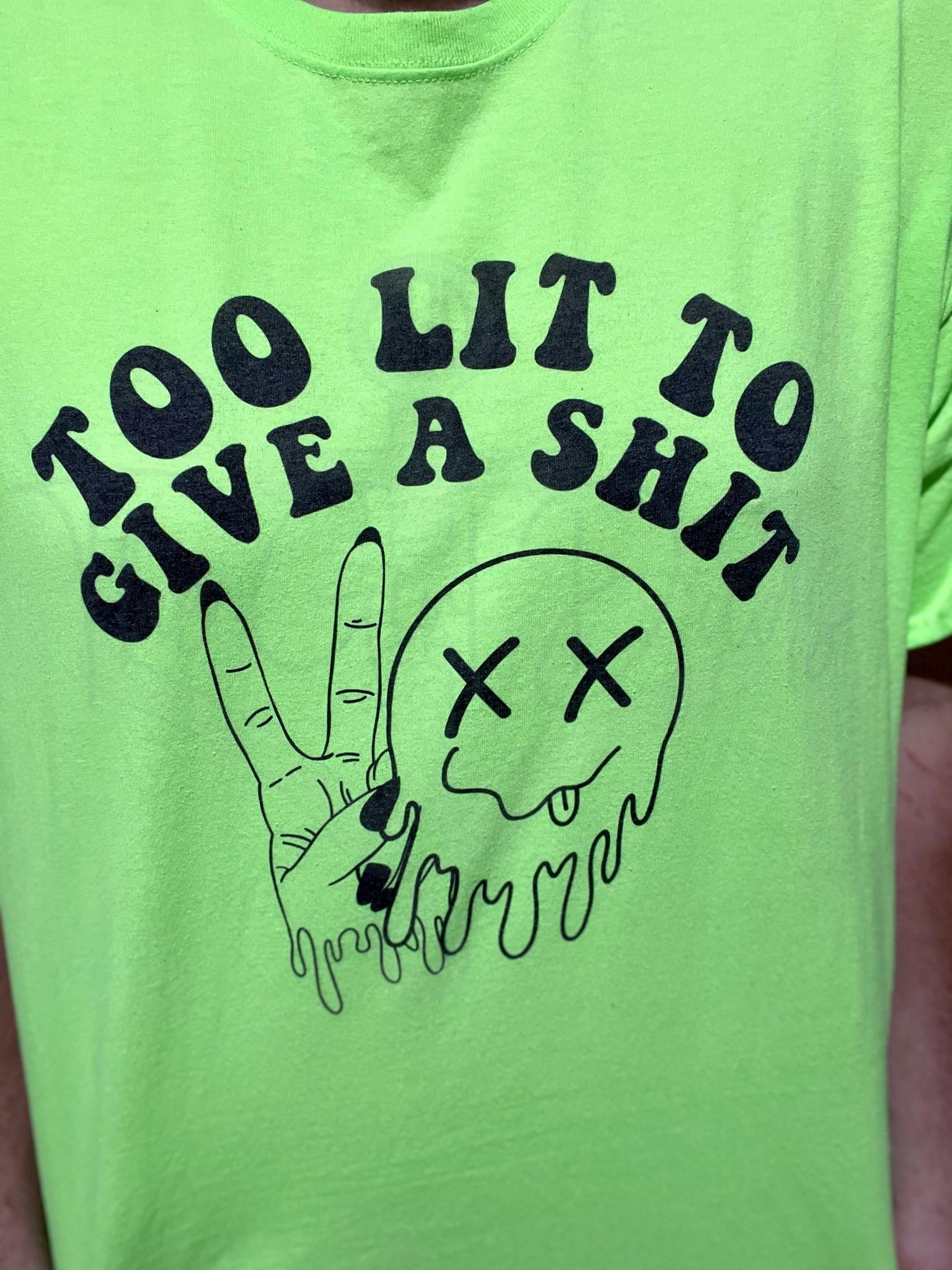 Too Lit to Give a Shit Top Design