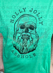 Holly Jolly Asshole (All Black) Top Design