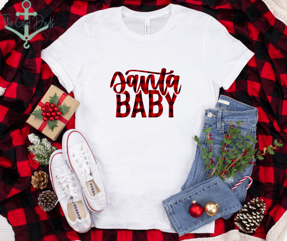 Santa Baby (Buffalo Plaid) Top Design