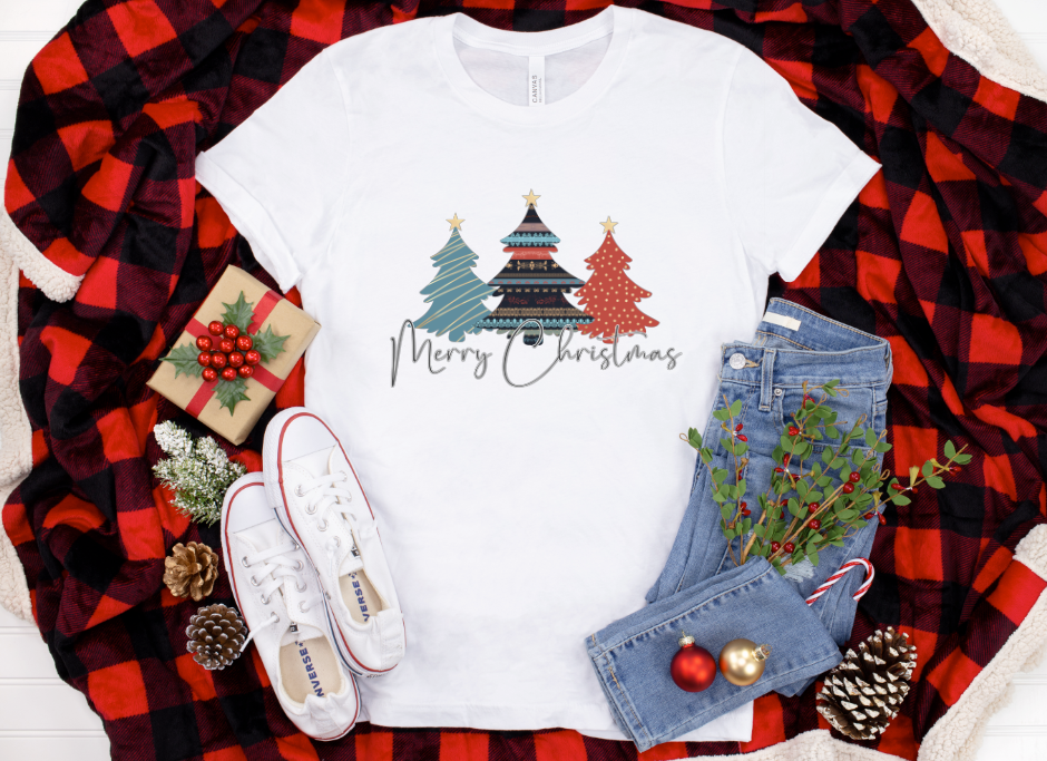 Blue & Red Christmas Trees Design