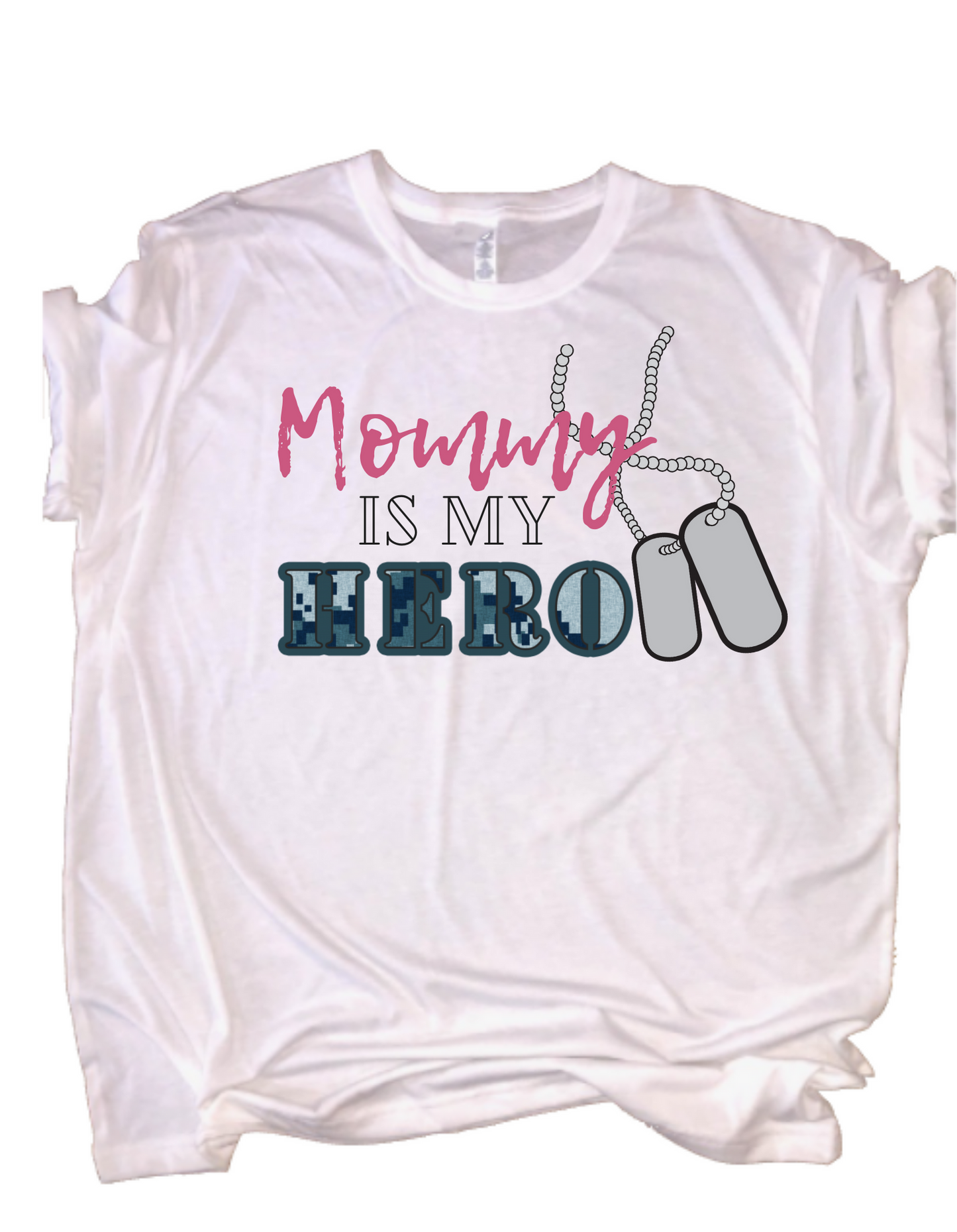 Mommy Is My Hero (Navy) Pink Lettering