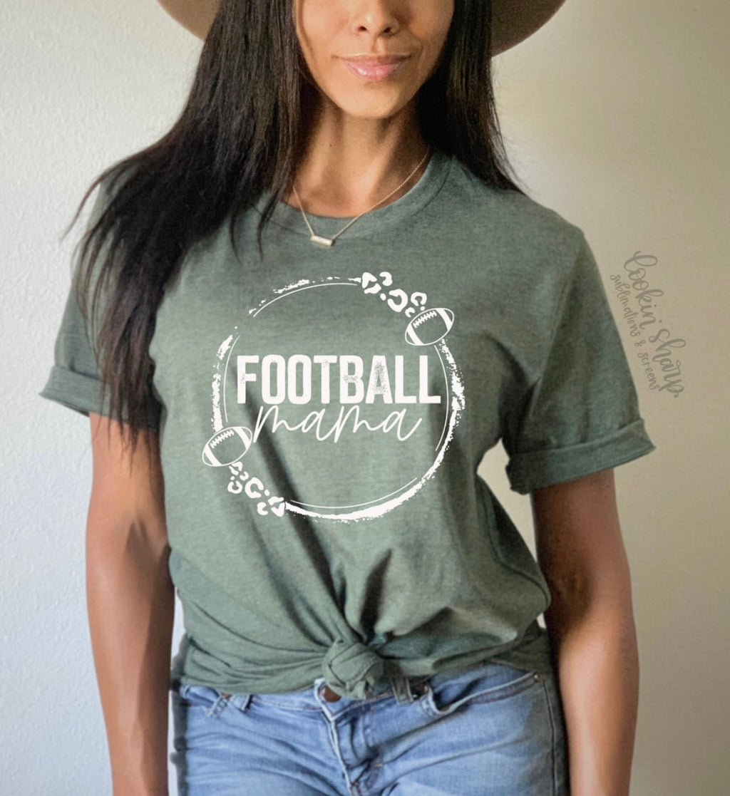 Football Mama Screen Print Top Design