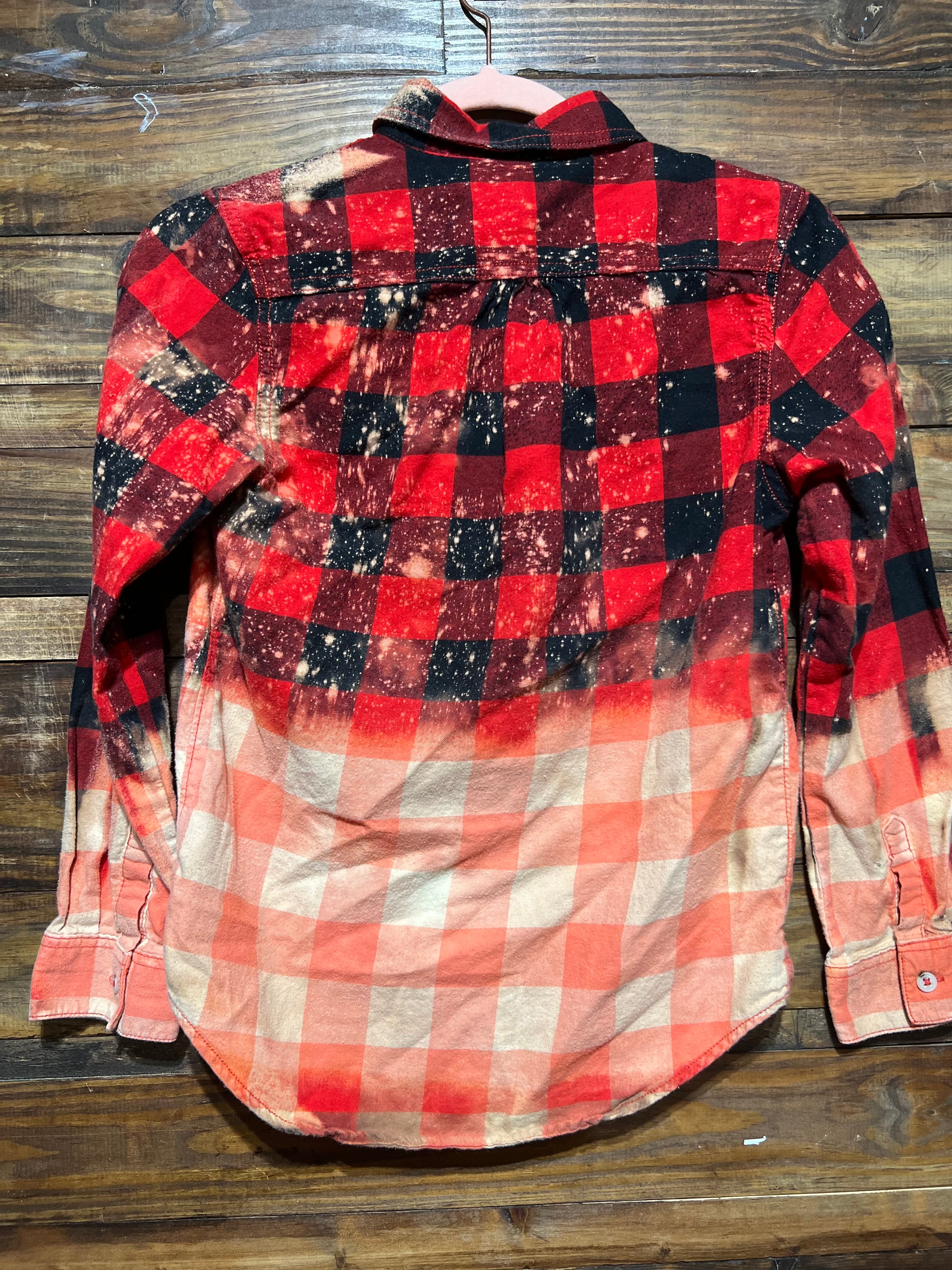 Flannel - GIRL FIT YOUTH L (10/12) - Red & Black