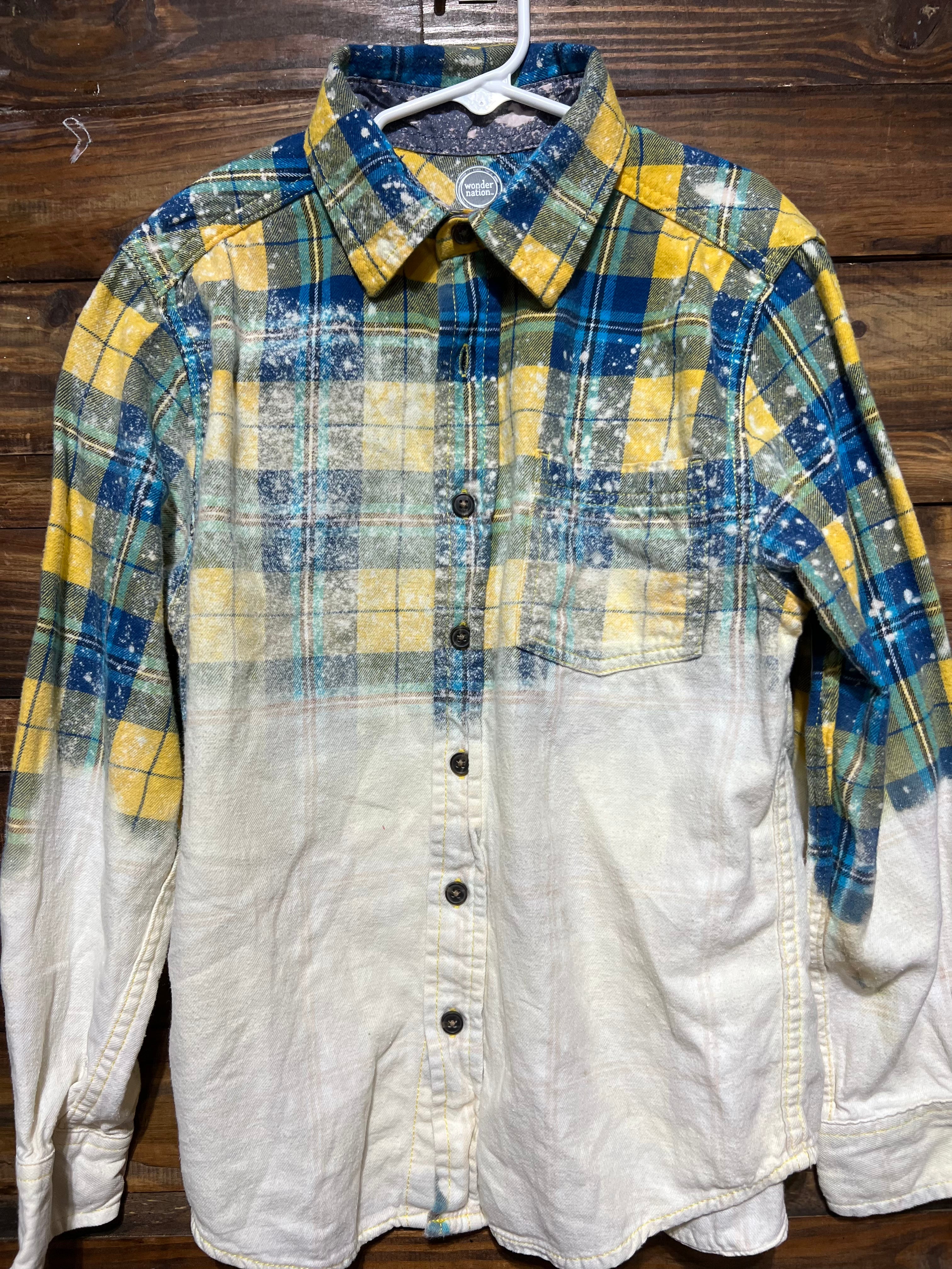 RTS Flannel - BOYS FIT YOUTH L (10-12) Not your average joe Blue & Yellow