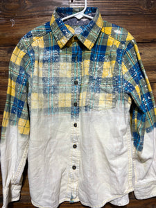 Flannel - BOYS FIT YOUTH L (10-12) - Blue & Yellow
