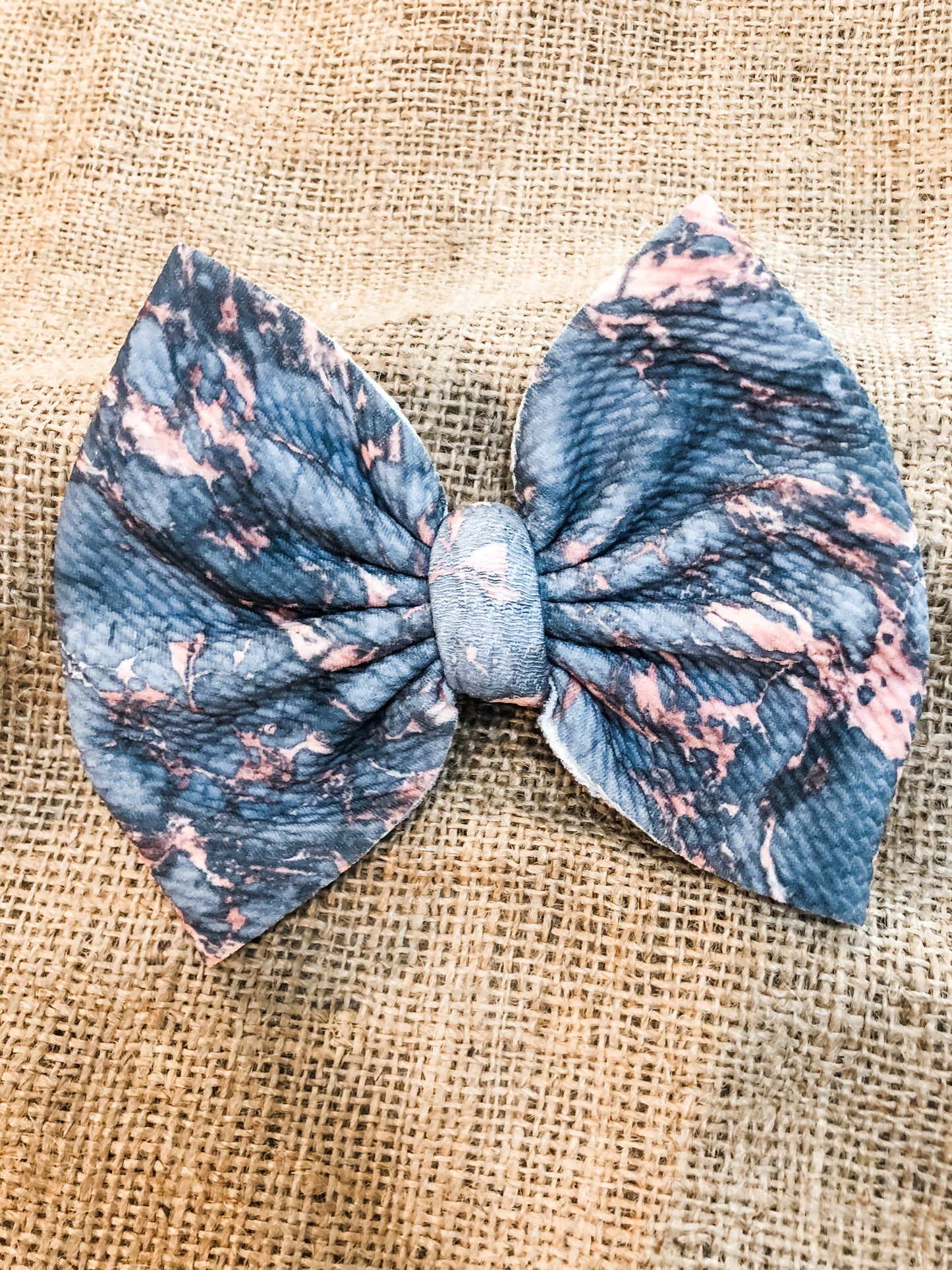 Grey and Rose Gold Marble Bow