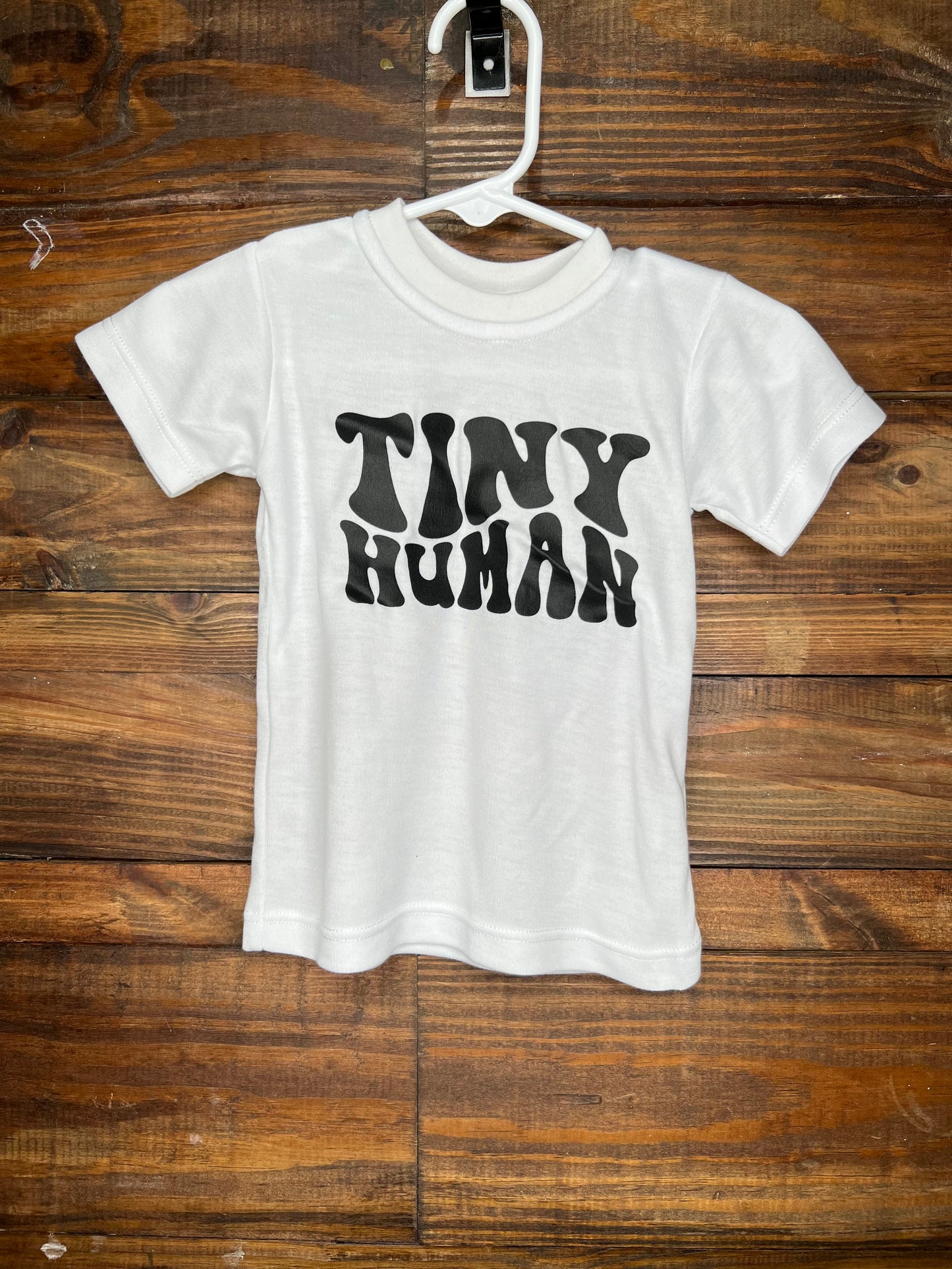 3-6 Month RTS Tiny Human Screen Print White T-Shirt