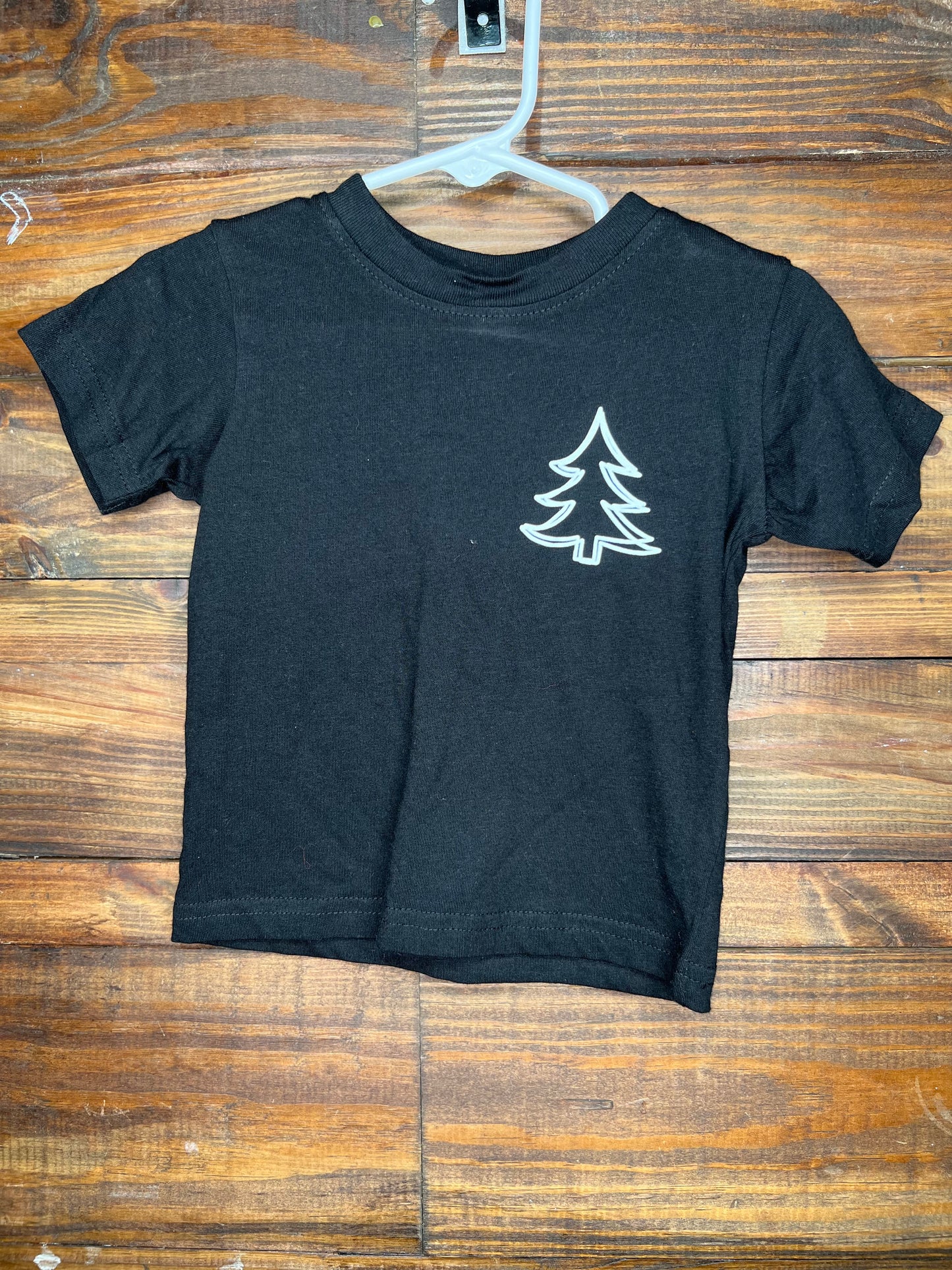 RTS 12 Month Christmas Tree Screen Print Black T-Shirt