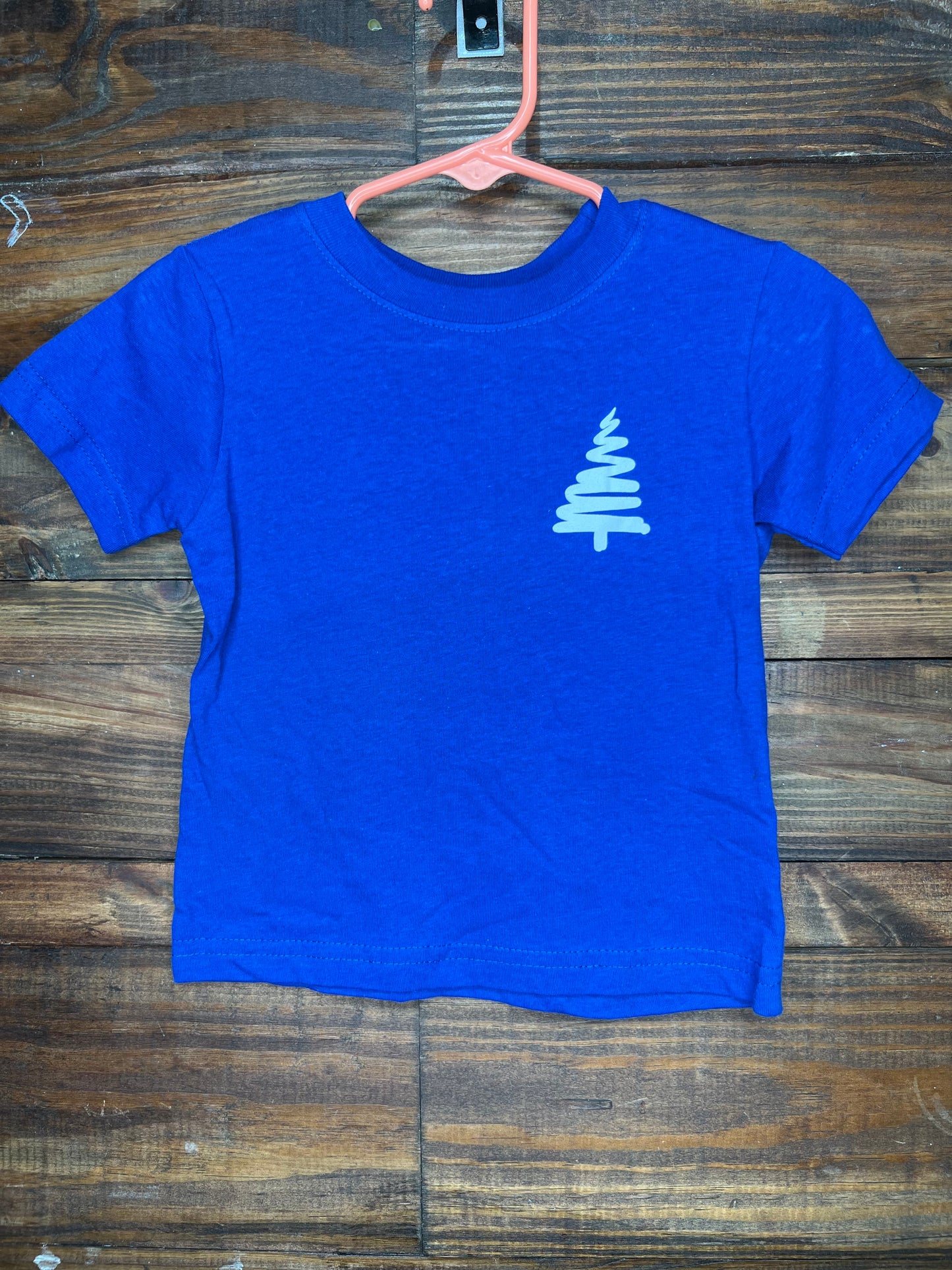 RTS 12 Month RTS Christmas Tree Screen Print Royal Blue T-Shirt