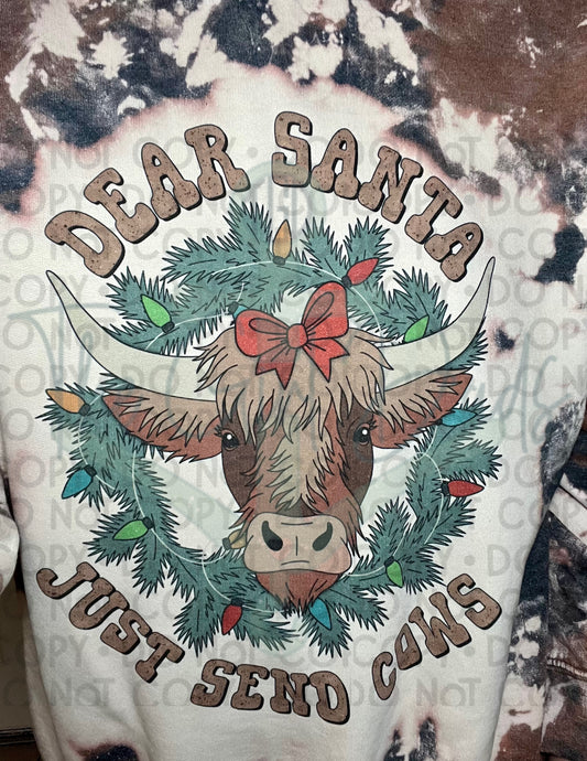 Dear Santa Just Send Cows Top Design