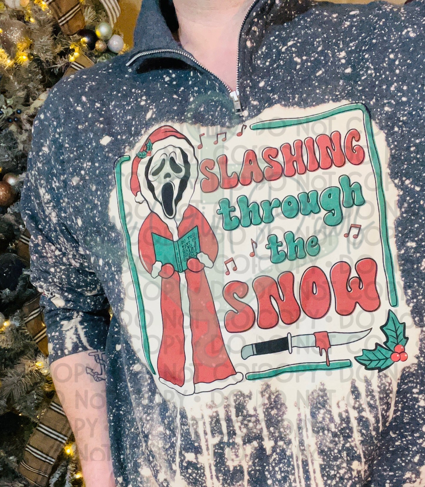 Slashing Through The Snow Ghost Top Design