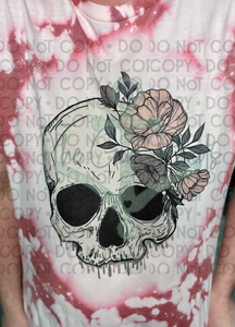 Dripping Flower Skull Top Design