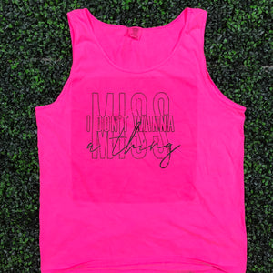 I Don't Wanna Miss A Thing Screen Print Top Design