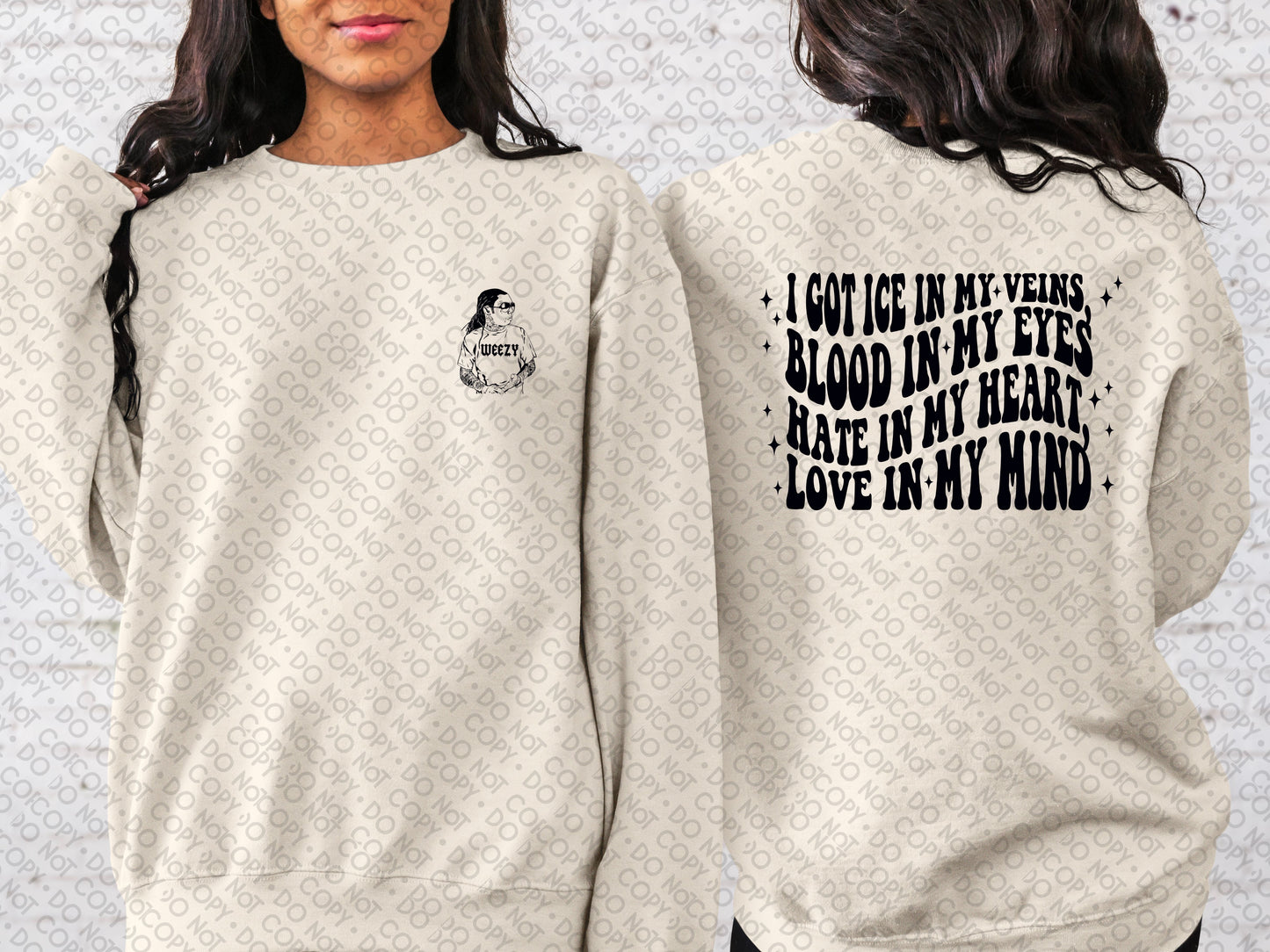 I Got Ice In My Veins (Front & Back) Top Design