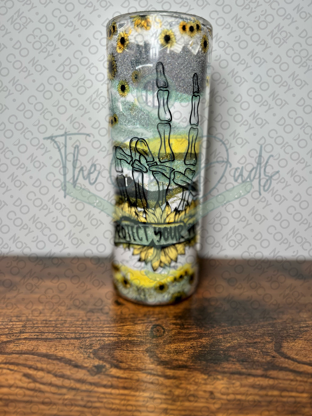 RTS Protect Your Peace Sunflower Glass Sand Tumbler
