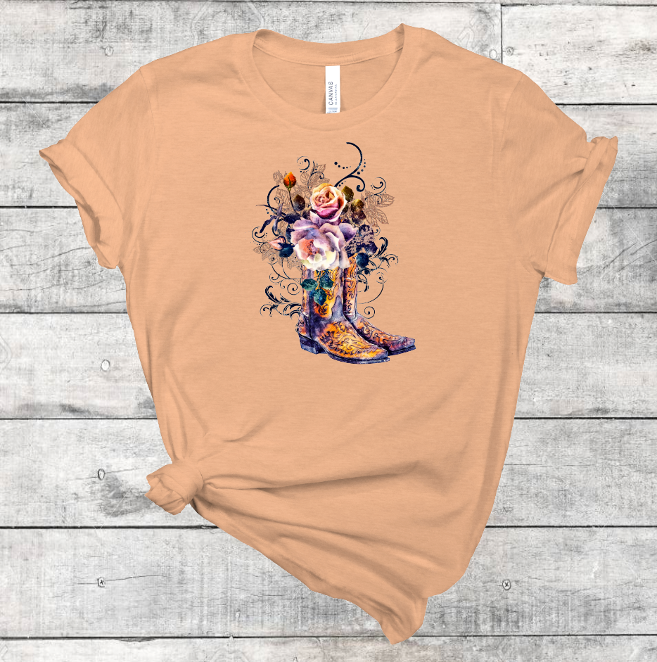 Floral Boots Tee