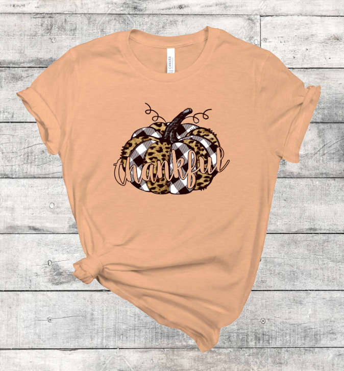 Thankful Buffalo Check Pumpkin Tee