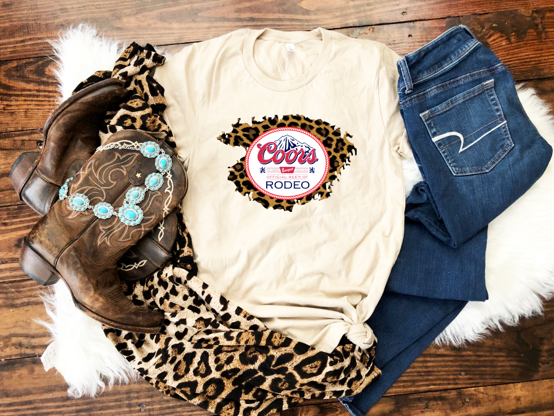 Coors Rodeo With Leopard Top Design