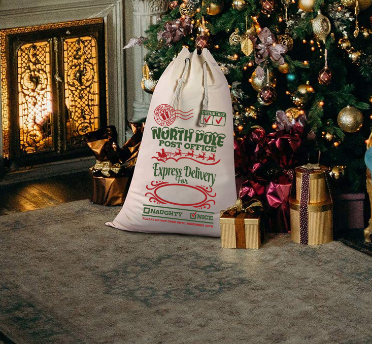 North Pole Post Office Santa Sack