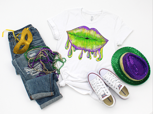 Mardi Gras Lips Top Design