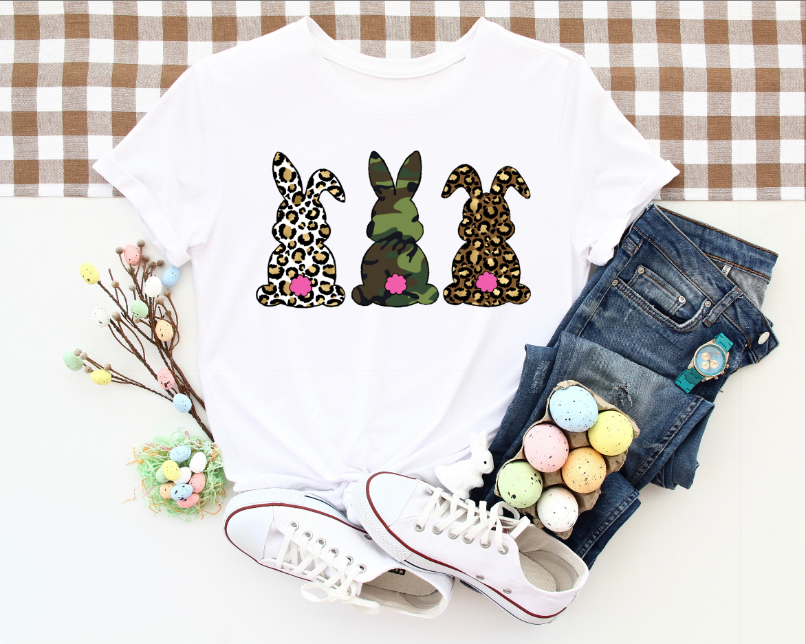 White Leopard, Camo, Leopard Bunny Top Design