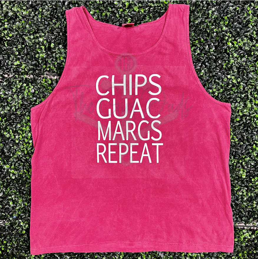 Chips Quac Margs Repeat Screen Print Top Design