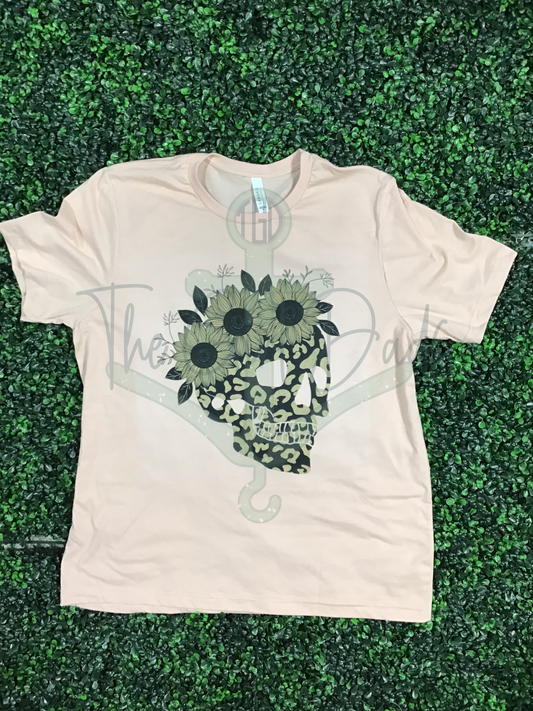 Sunflower Skull Top Design