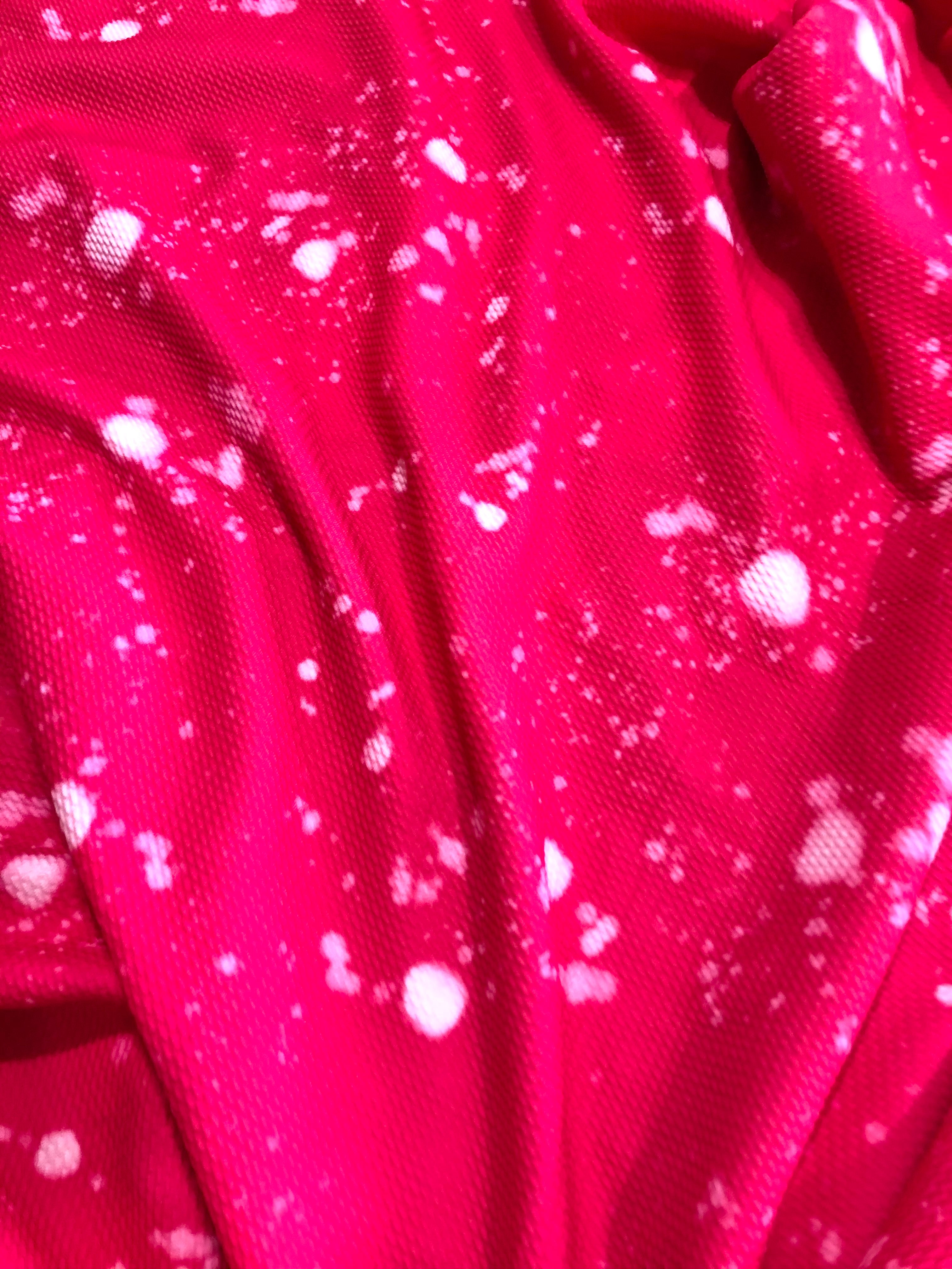 Pink Faux Bleach Bow Fabric