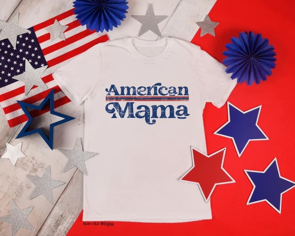 American Mama Screen Print Top Design
