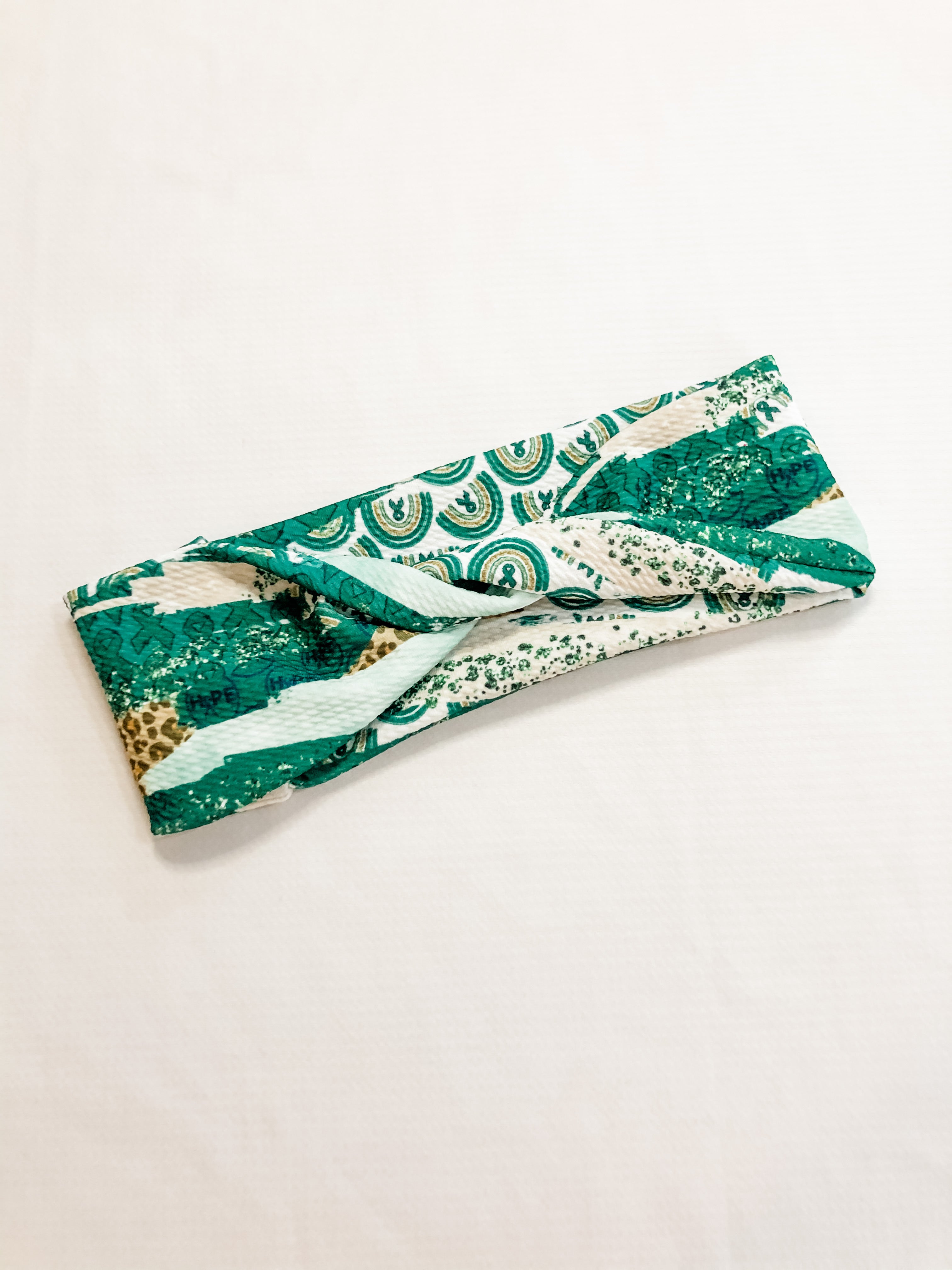 Jade/Green Awareness Bow and Hair Accessory Fabric