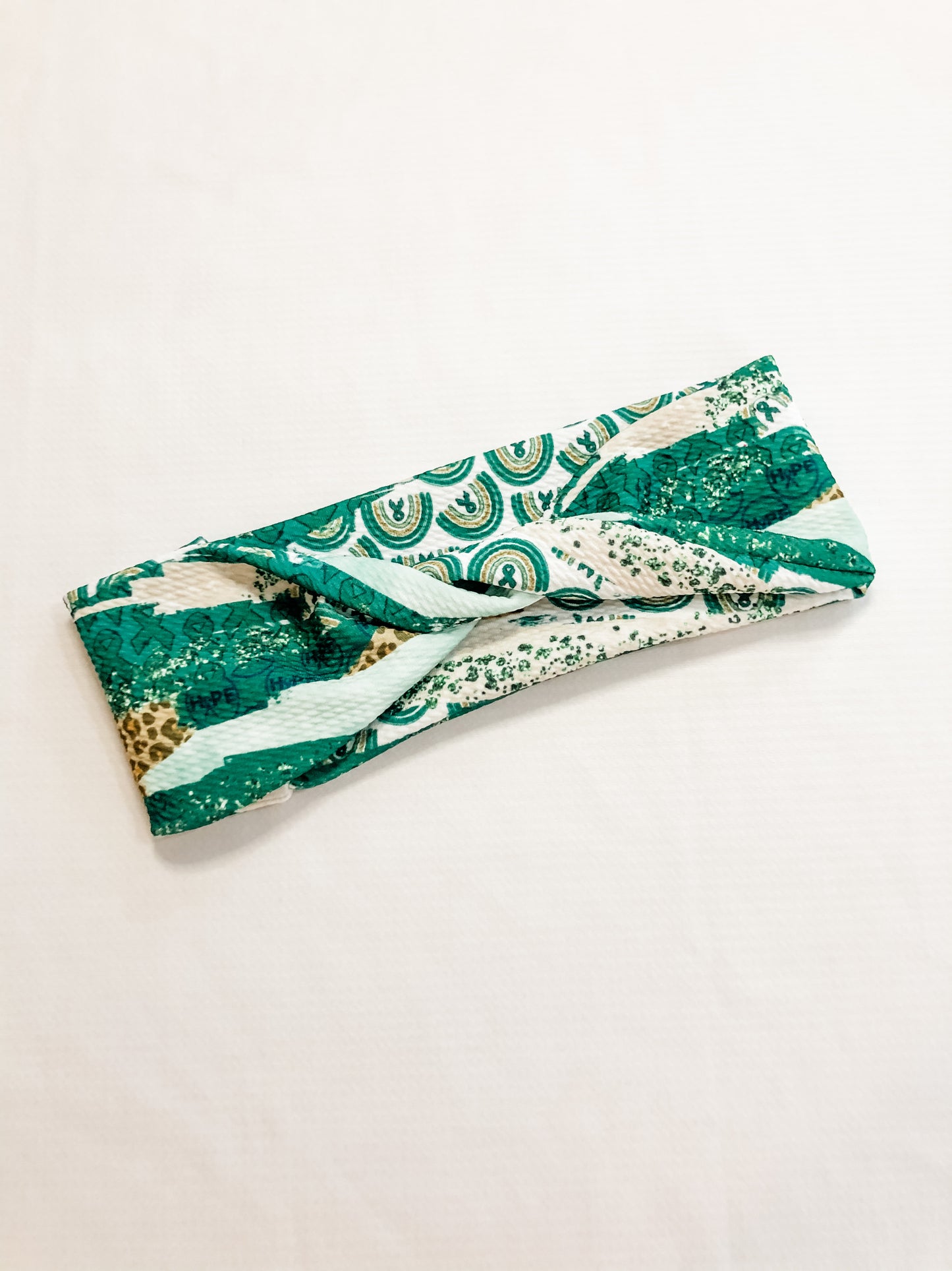 Jade/Green Awareness Bow and Hair Accessory Fabric