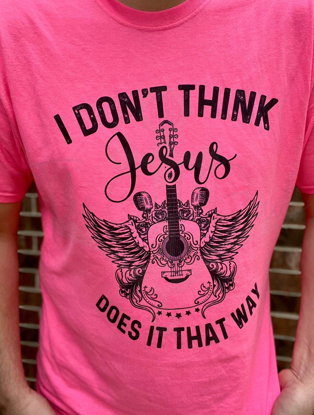 I Don't Think Jesus Does It That Way (All Black) Top Design