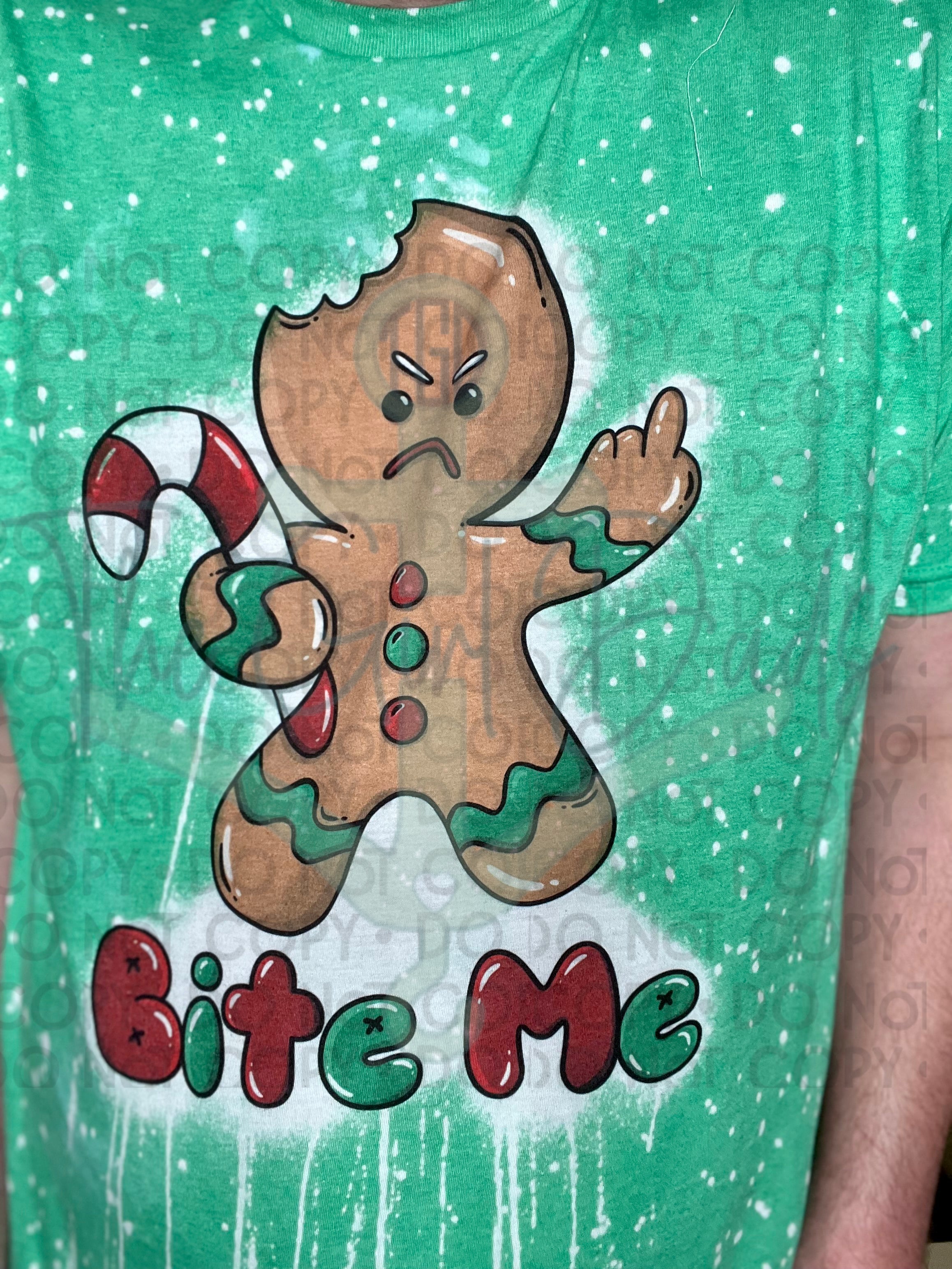 Bite ME Gingerbread Man Top Design