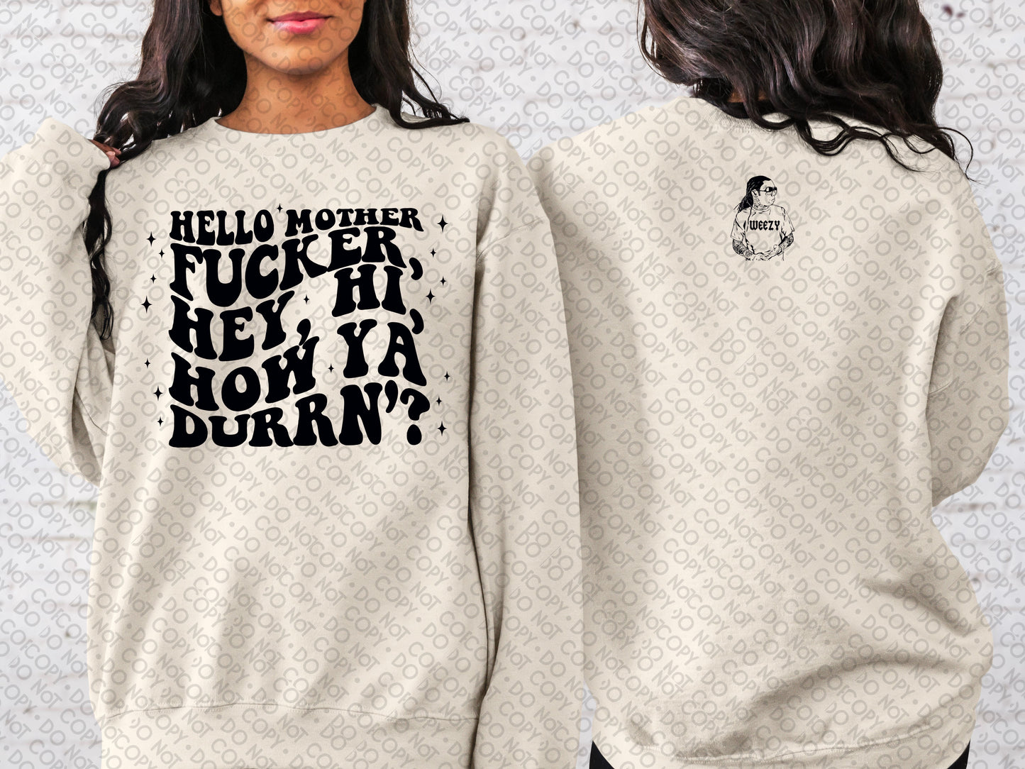 Hello Mother Fucker (Front & Back) Top Design