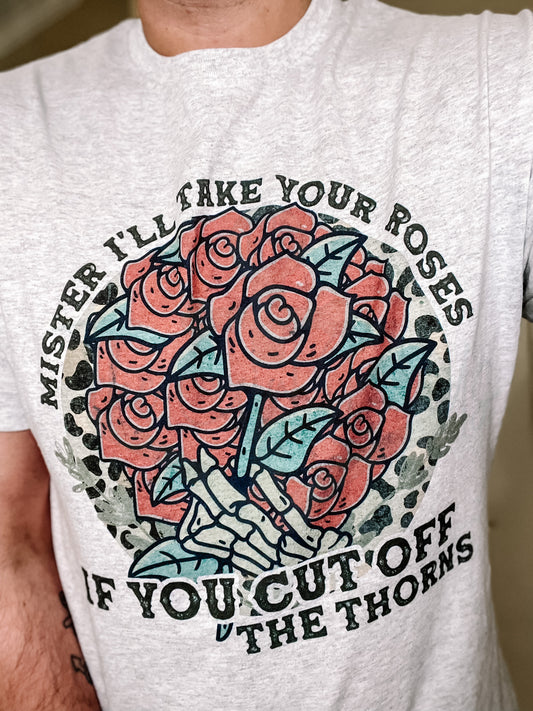 Mister I'll Take Your Roses Top Design