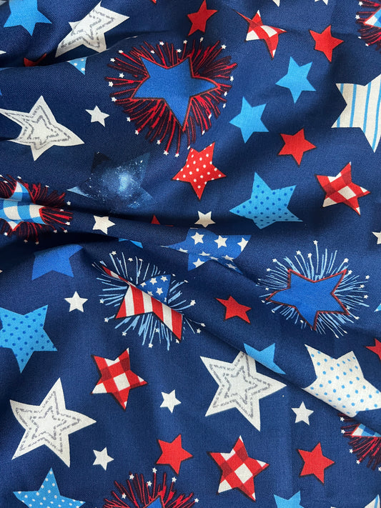 RWB Stars Scrunchie Fabric